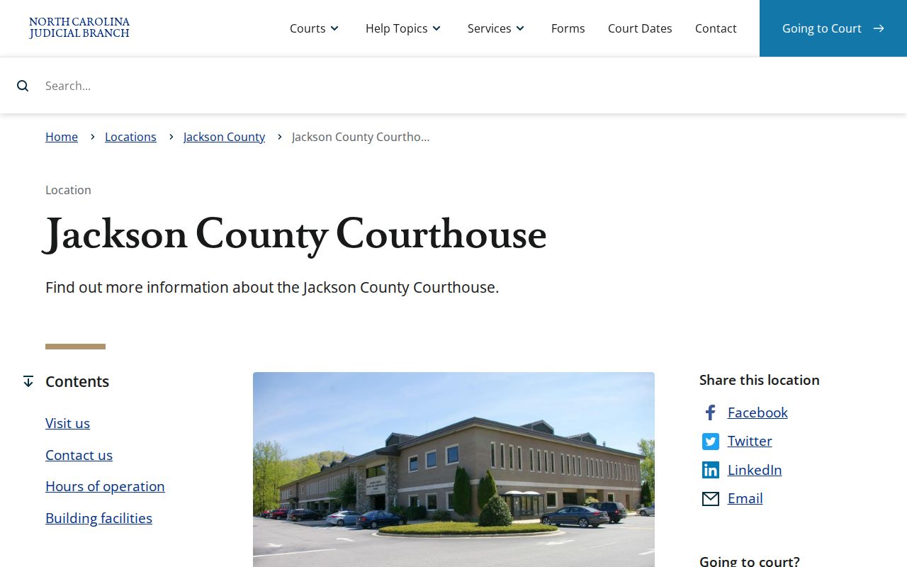 Jackson County criminal records courthouse in Sylva