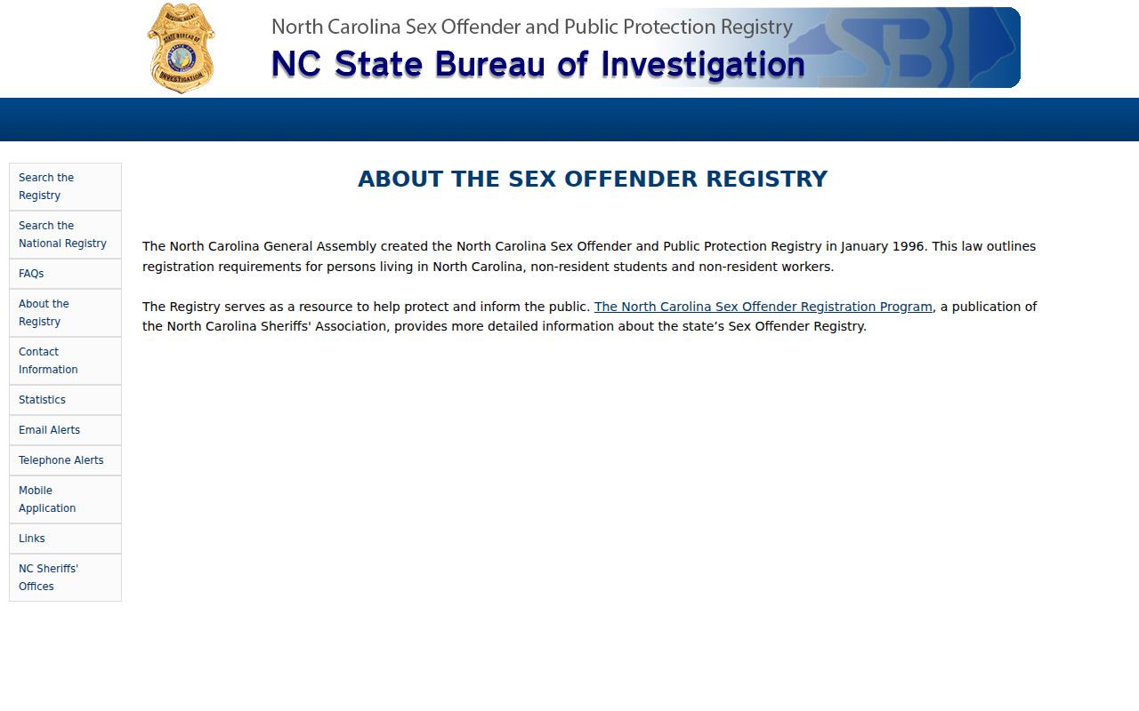 Jackson County sex offender registry purpose and alert context
