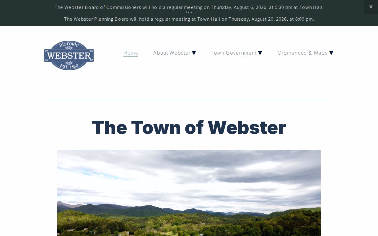 Webster criminal records route from the official town homepage